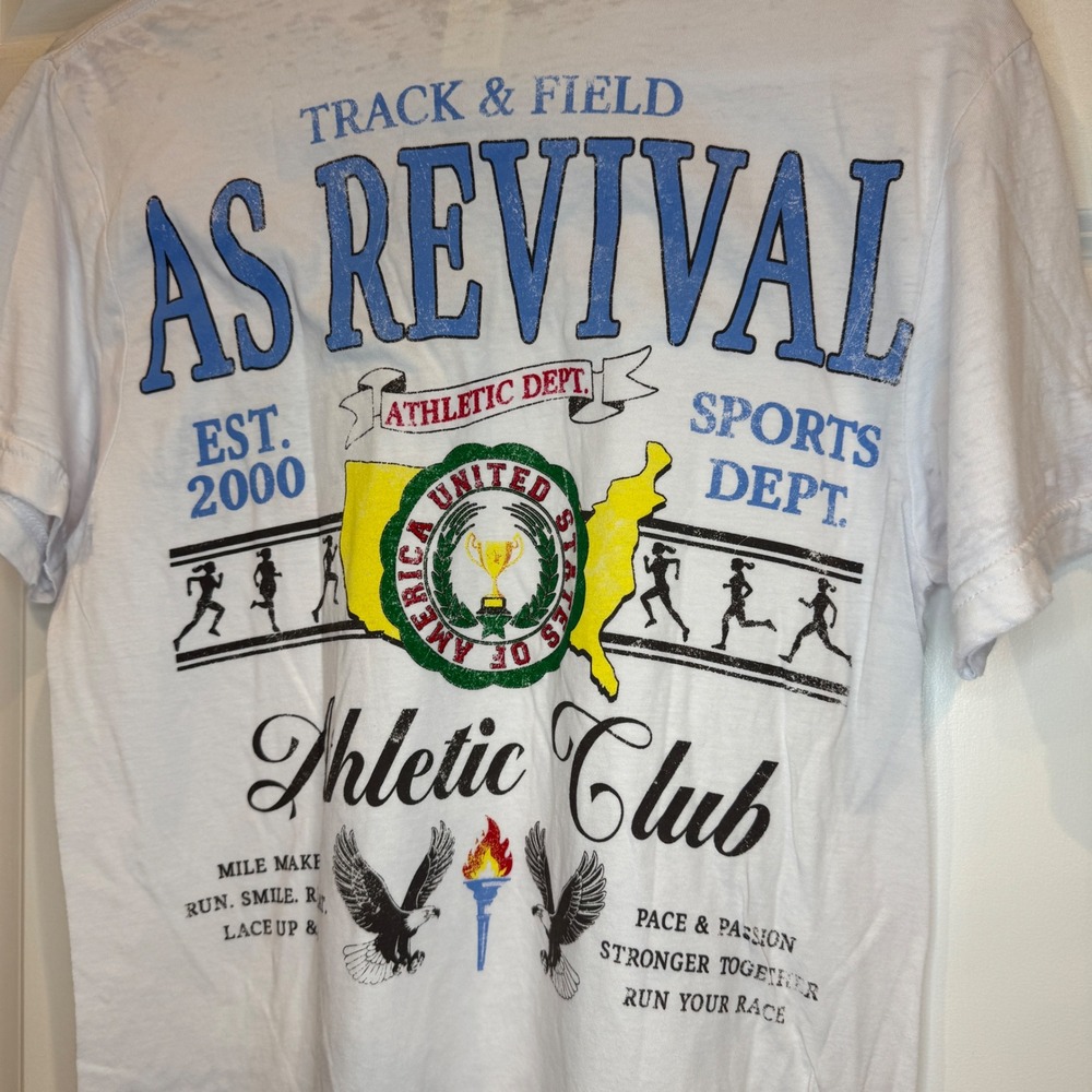 AS Revival Track & Field Athletic Dept Graphic Tee Ivory Size XXS/XS - Picture 6 of 6